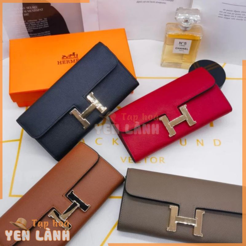 Hộp quà sang trọng nhẹ mới chất lượng cao, khóa chữ H thời trang, ví dài Hermès nữ cao cấp và thanh lịch, túi đựng thẻ, túi xách