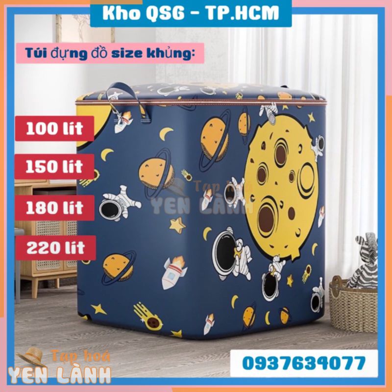 Sỉ 16K- Hộp đựng đồ đa năng giỏ đựng đồ 100 lít, 140 lít, 180 lít có khóa tay xách túi đựng quần áo, chăn màn đồ dùng