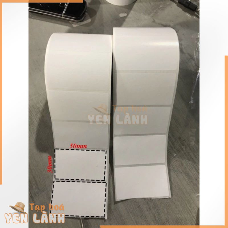 Cuộn in tem trà chanh trà sữa 50x30mm combo 10 cuộn