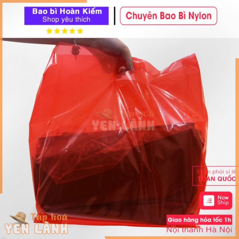 [IN TÚI CHUYÊN NGHIỆP] 1kg Túi Nilong HD Đỏ Bóng Dai Đựng Quần Áo Shop, Túi HD PE Đỏ Loại 1