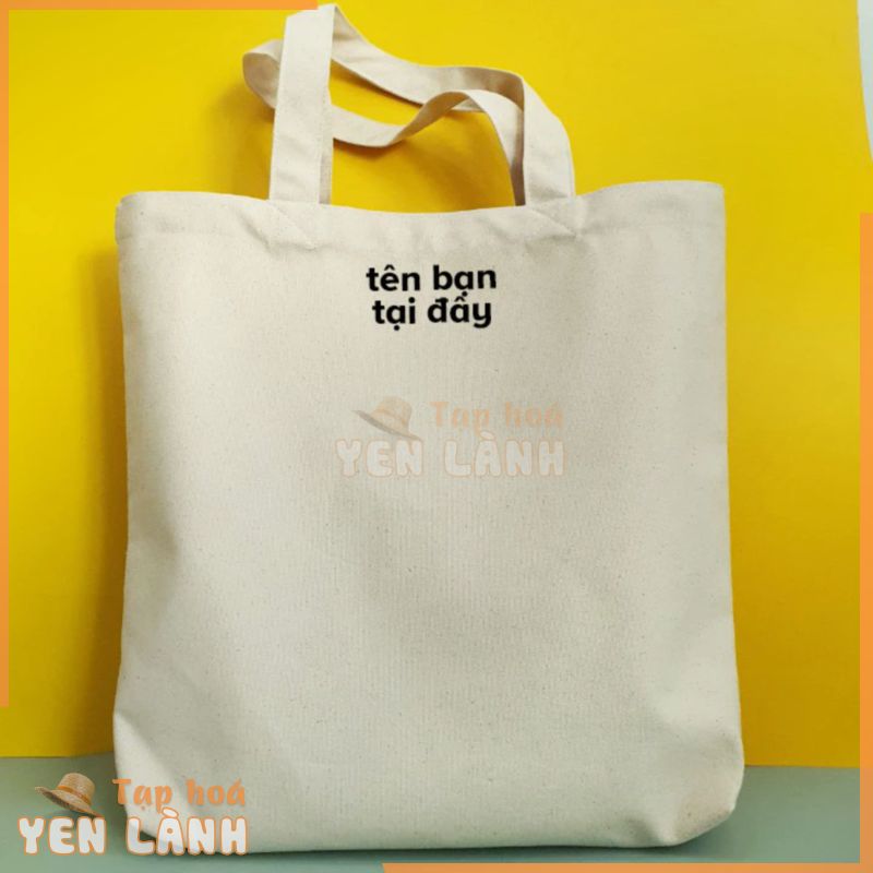 [In tên theo ý thích] Túi vải tote bag của Chodole chất liệu túi canvas vải bố đẹp in tên theo ý muốn