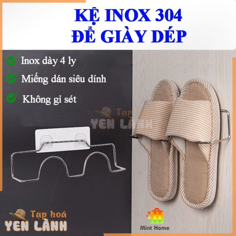 Kệ để giày dép, Giá móc treo giày dép dán tường chịu lực siêu chắc siêu bền bằng thép không gỉ inox 304 cao cấp