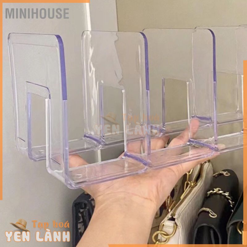 MiniHouse Túi xách Người tổ chức Hộ gia đình trong suốt có giá để đồ Phòng ngủ PC Ví nhỏ Kệ