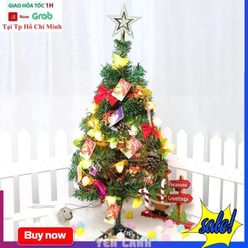 Cây Thông Noel 60Cm + Tặng Kèm Phụ Kiện Trang Trí Giáng Sinh Cây Thông Mini Dùng Để Bàn Kệ Tivi Bàn Trang Điểm