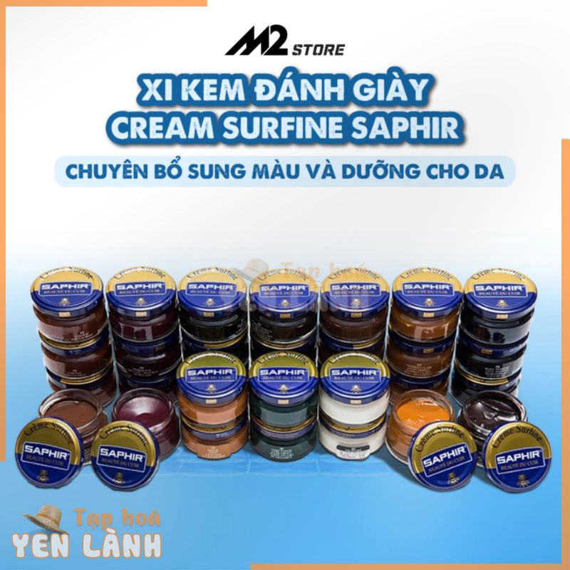 Xi kem đánh giày chuyên bổ sung màu và dưỡng cho da Cream Surfine Saphir 50ml XDG07