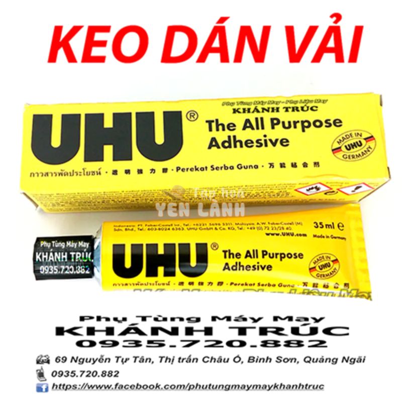 Keo dán UHU dán VẢI, GỖ, DA …