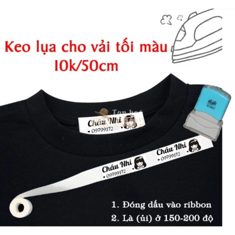 Băng Keo Lụa Ủi Lên Quần Áo Tối Màu_ 50cm khổ 2cm