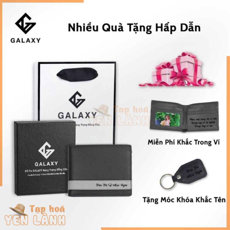 Ví Nam Da Bò Thật CosMos Cao Cấp Ví Ngang GALAXY Khắc Tên Lên Bóp Nam Làm Quà Tặng Phong Cách Trẻ Trung GLX012