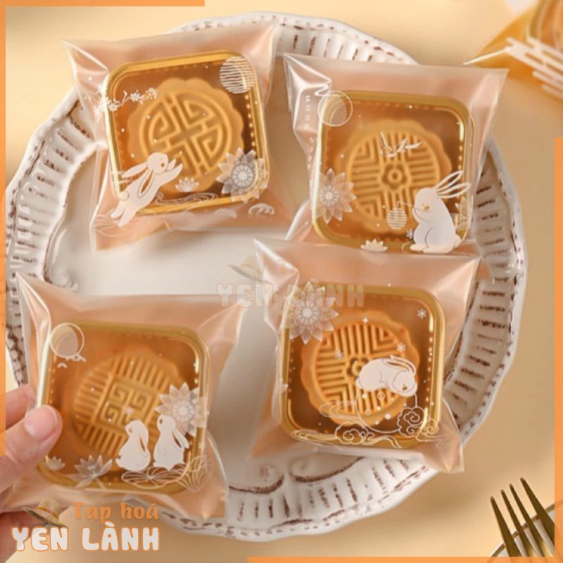 50 Túi + 50 khay đựng bánh trung thu có miệng dán 50g – 125g