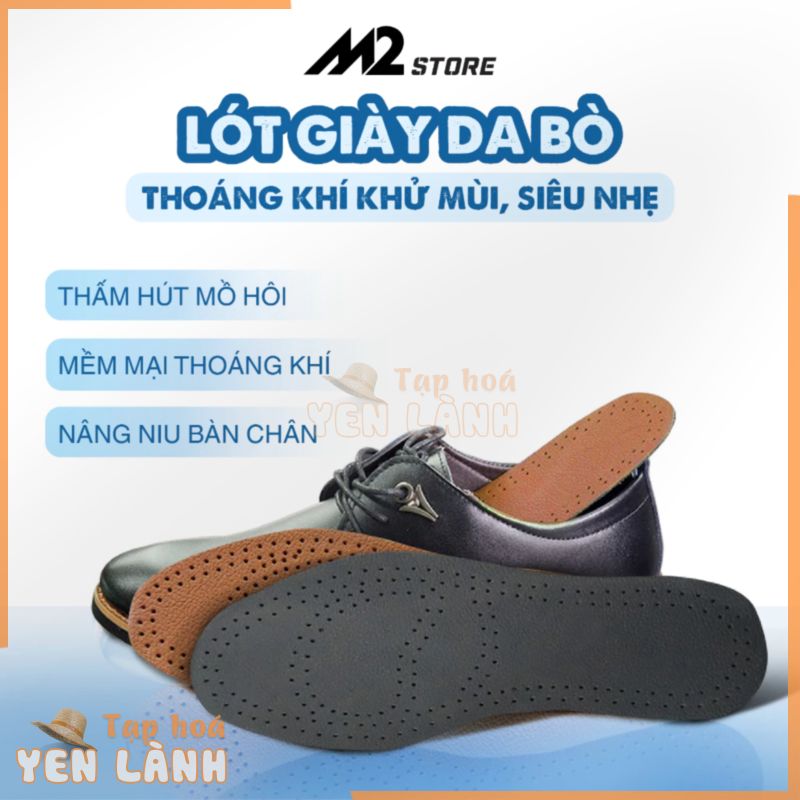 Lót giày da bò thoáng khí khử mùi, siêu nhẹ (LGD05)