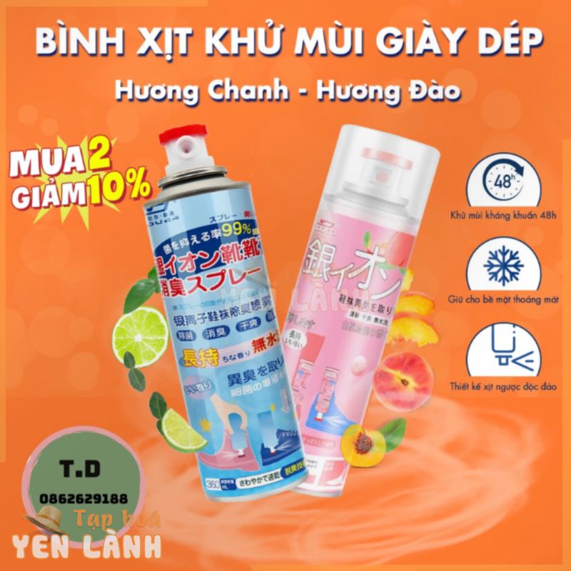 Chai Xịt Khử Mùi Giày Dép NaNo Bạc, Xịt Khử Mùi Hôi Chân Nano – T1268