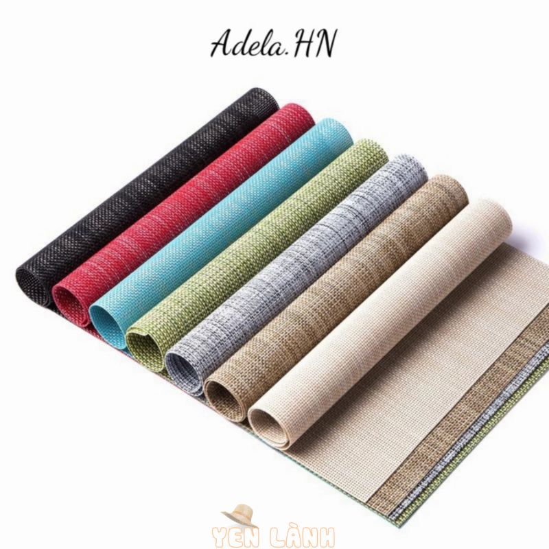 Tấm lót bàn ăn Placemat trơn cách nhiệt, tấm trải bàn ăn lót chén đĩa bàn kính chống thấm Adela.L06