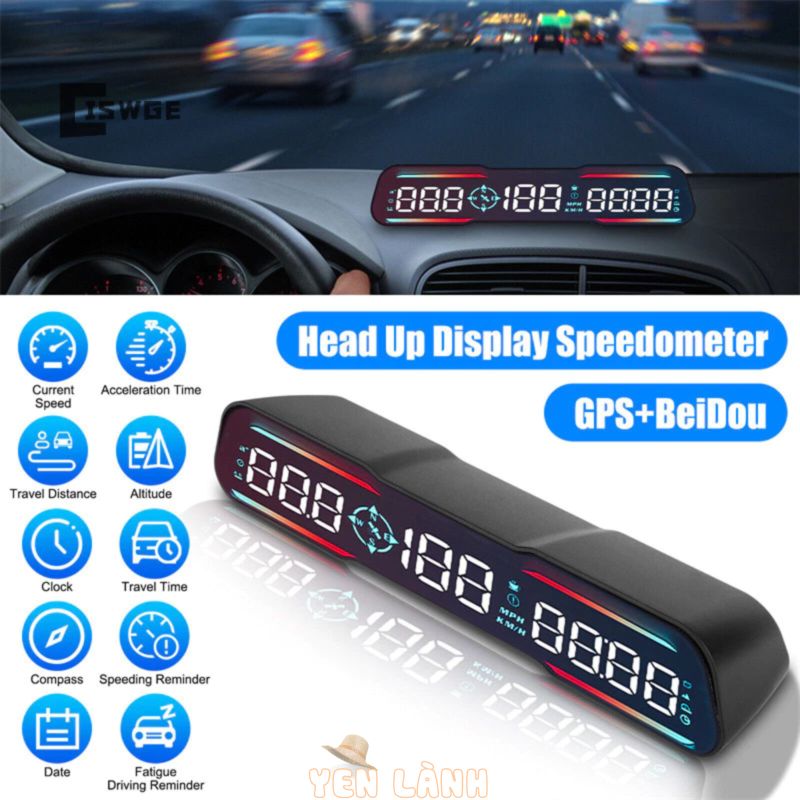 [Ciswge] Đồng Hồ Tốc Độ Gps G19 Hud, Máy Tính Trên Máy, Đồng Hồ, Độ Cao, Lịch, La Bàn, Khoảng Cách Lái Xe Và Báo Động Quá Tốc Độ [Mới]