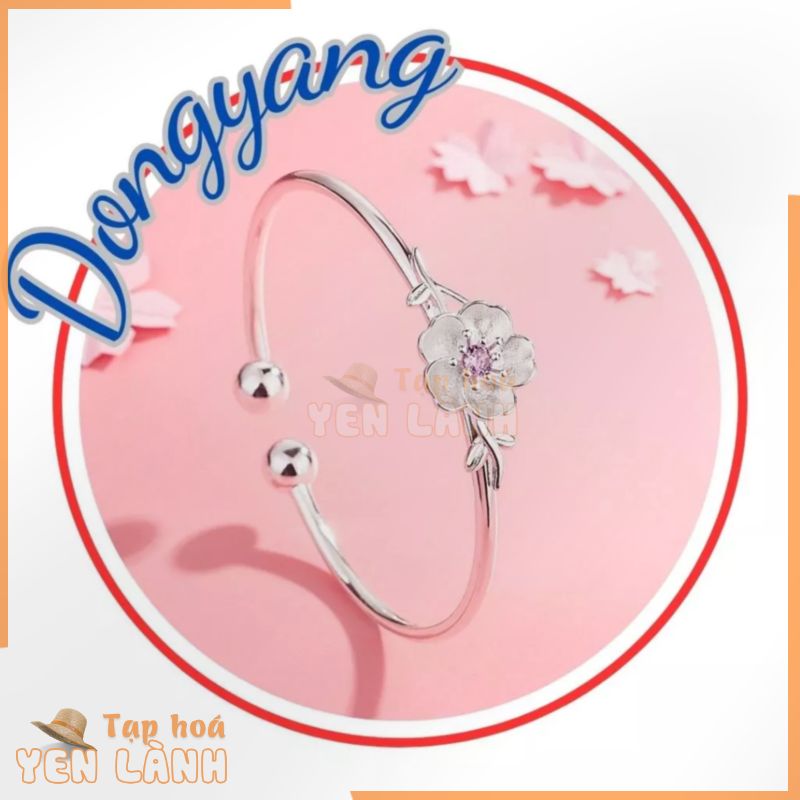 Vòng Đeo Tay Cuff / Lắc Tay Cuff Hoa Anh Đào Đính Đá Xinh Xắn Cho Nữ Sinh