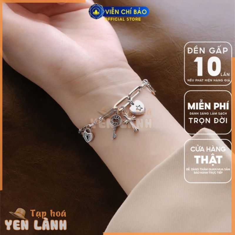 Lắc tay bạc nữ Thập Tự Chrome Heart bạc Thái 925 thời trang phụ kiện trang sức nữ thương hiệu Viễn Chí Bảo L000012