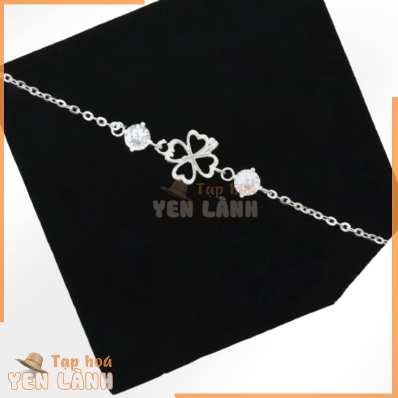 lắc tay cỏ 4 lá bạc 950 cao cấp  YN JEWELRY