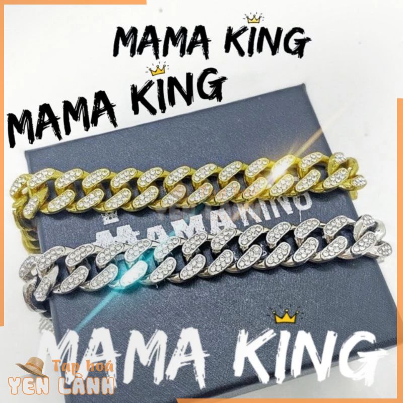 (Tặng kèm nhẫn)LẮC TAY HIPHOP ĐÍNH ĐÁ VÒNG TAY LẮC TAY NAM CUBAN V1 by Mama King