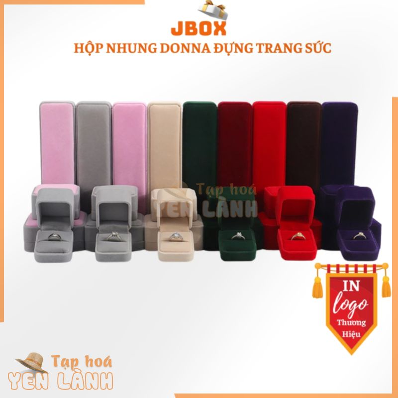 Hộp đựng trang sức nỉ nhung JBOX nhận in Logo hộp đựng nhẫn dây chuyên lăc tay hộp nhẫn cưới