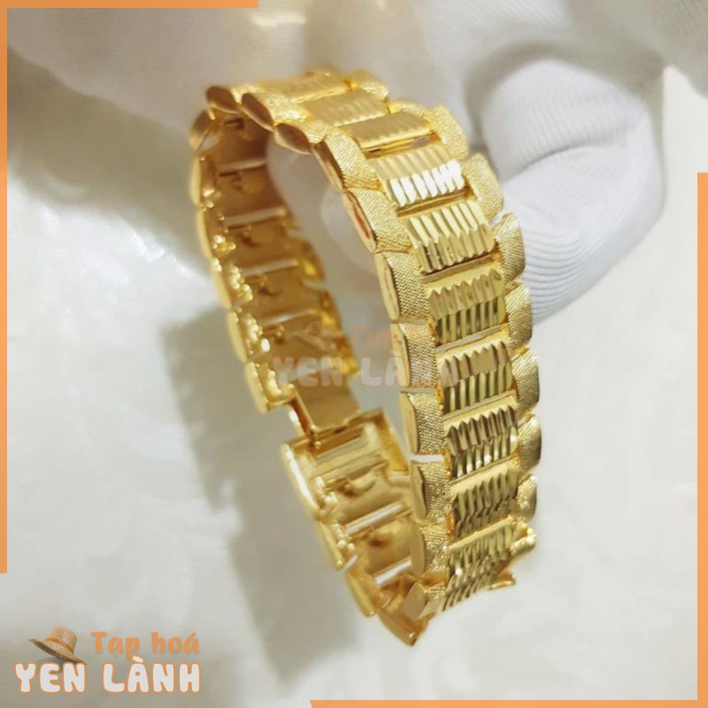 Lắc tay nam bản to mạ vàng 18K- Đồng Hồ Máy Nhật