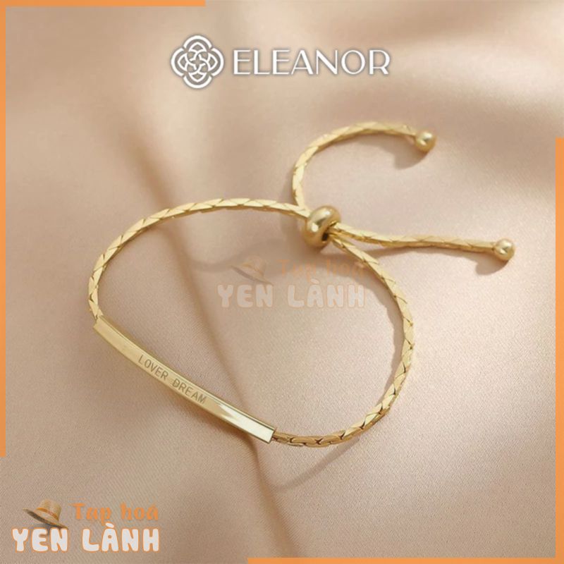 Vòng tay nữ dây rút Eleanor Accessories khắc chữ love dream lắc tay basic phụ kiện trang sức 3263