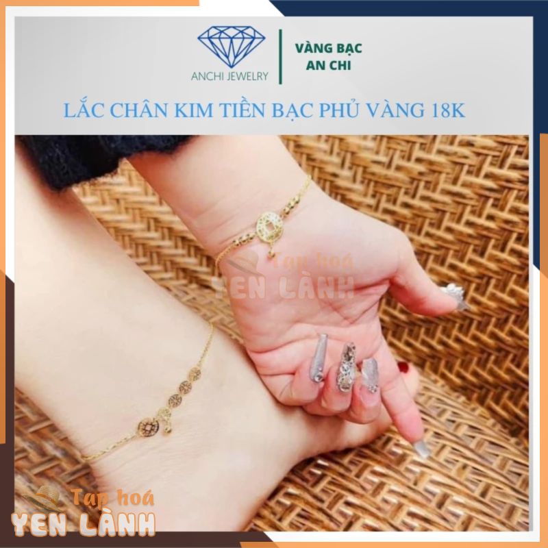 Lắc chân – Lắc tay kim tiền bạc ta mạ vàng 18k, Anchi Jewlery