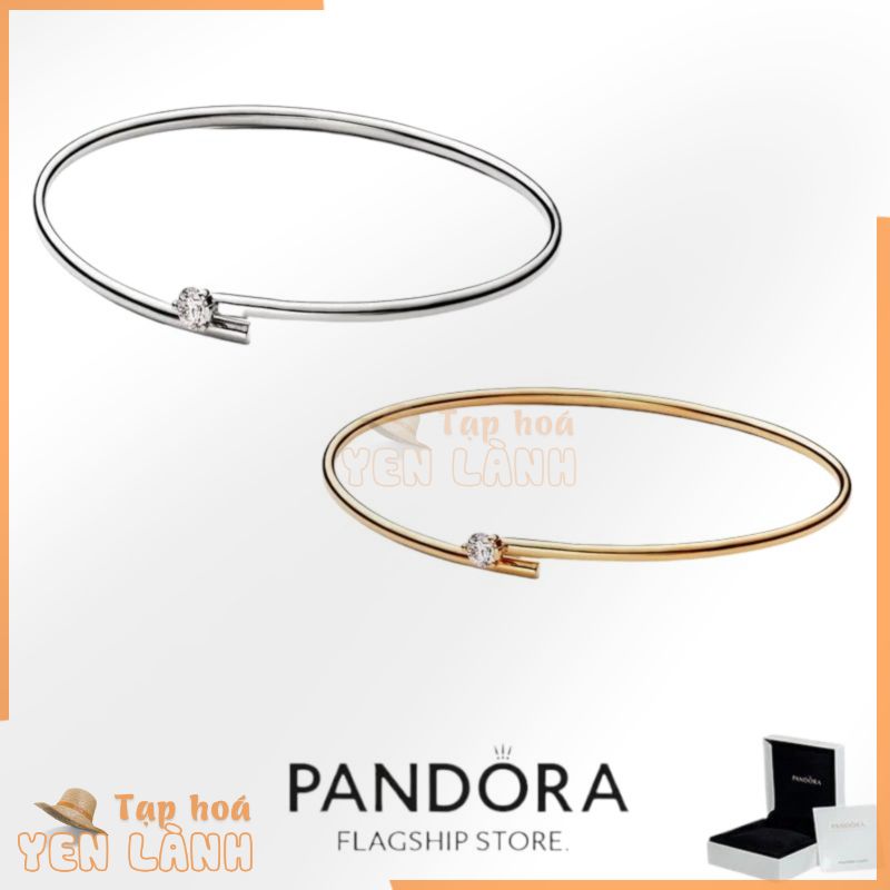 100% Chính Hãng S925 Bạc Vòng Cổ Trang Sức Pandora Pandora Nova Lab Phát Triển Kim Cương Mở Lắc Tay 0,25 carat tw 14k Vàng Trắng