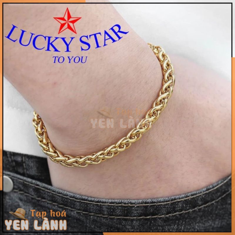 Lắc tay nam chuỗi xích nhỏ mạ lớp vàng 24k thời thượng