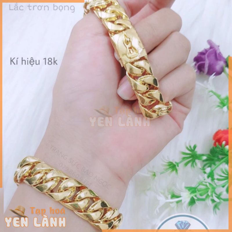 [ Tháo theo ý ] Lắc Tay Xích Bọng Vàng Có Kí Hiệu 18k Móc Khóa Chắc Chắn – Lắc Tay Nữ Đẹp – Bền Màu