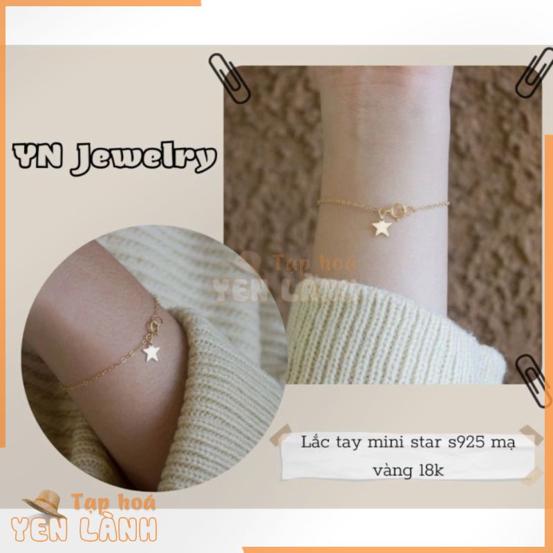 Lắc tay bạc mini star mạ vàng tây  YN JEWELRY