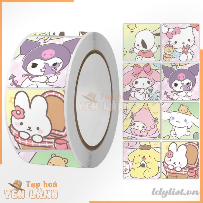 ღ Nhãn Dán Hoạt Hình Sanrio 500 Cái Túi Dán Laptop Nhãn Dán Hình Hoạt Hình Hello Kitty Kuromi Dễ Thương Chất Liệu Bằng Tay Hình Ảnh Trang Trí Tự Làm