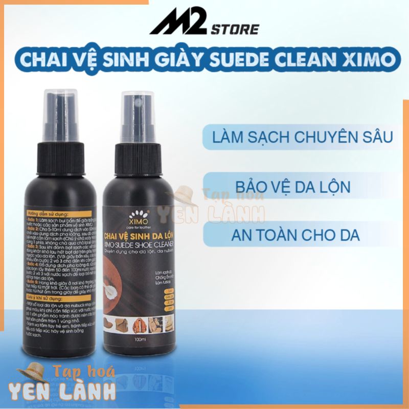 Chai Vệ Sinh Giày Da Lộn, Túi Ví, Áo, Ghế Da Lộn Giúp Làm Sạch, Chăm Sóc, Chống Mốc Suede Clean XIMO XI06