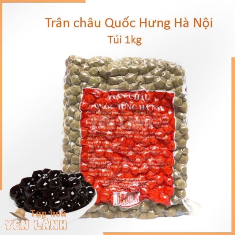 Trân châu đường đen làm topping trà sữa, sữa chua dai ngon đậm vị túi 1kg – Trân châu đen trắng Quốc Hưng Hà Nội