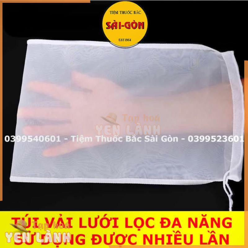 Túi Lọc Bằng Vải Sử Dụng Được Nhiều Lần (Lọc sữa đậu, trà, cà phê làm giò chả, có thể giặt lại được)