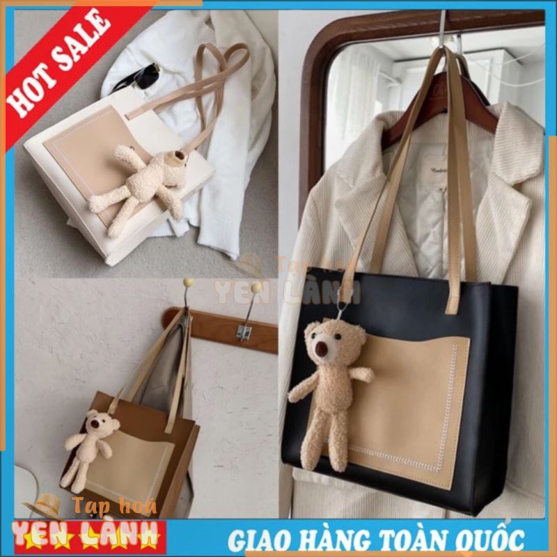 [Hàng Cao Cấp] Túi Tote Da Mềm Công Sở Thời Trang Đi Học Đi Làm [Tặng Kèm Móc Gấu Treo Túi Xách]