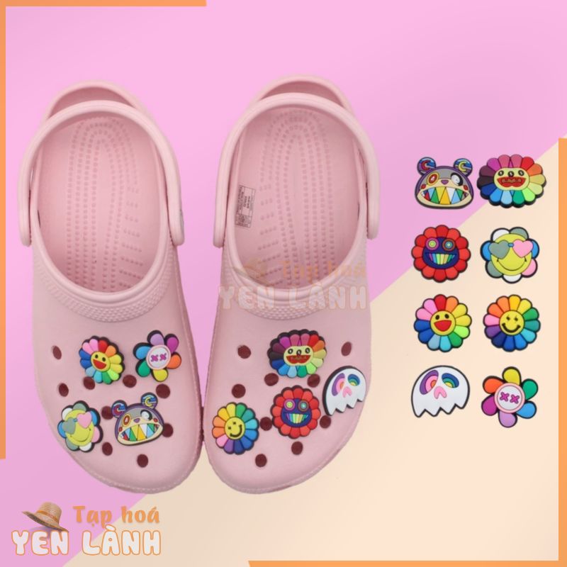 Jibbitz Mới Drew Vòng Đeo Tay Trang Trí Bằng PVC Trang Trí Giày crocs Hình Hoa Hướng Dương Jibbitz Mới Cho Trẻ Em Làm Quà Tặng Giáng Sinh