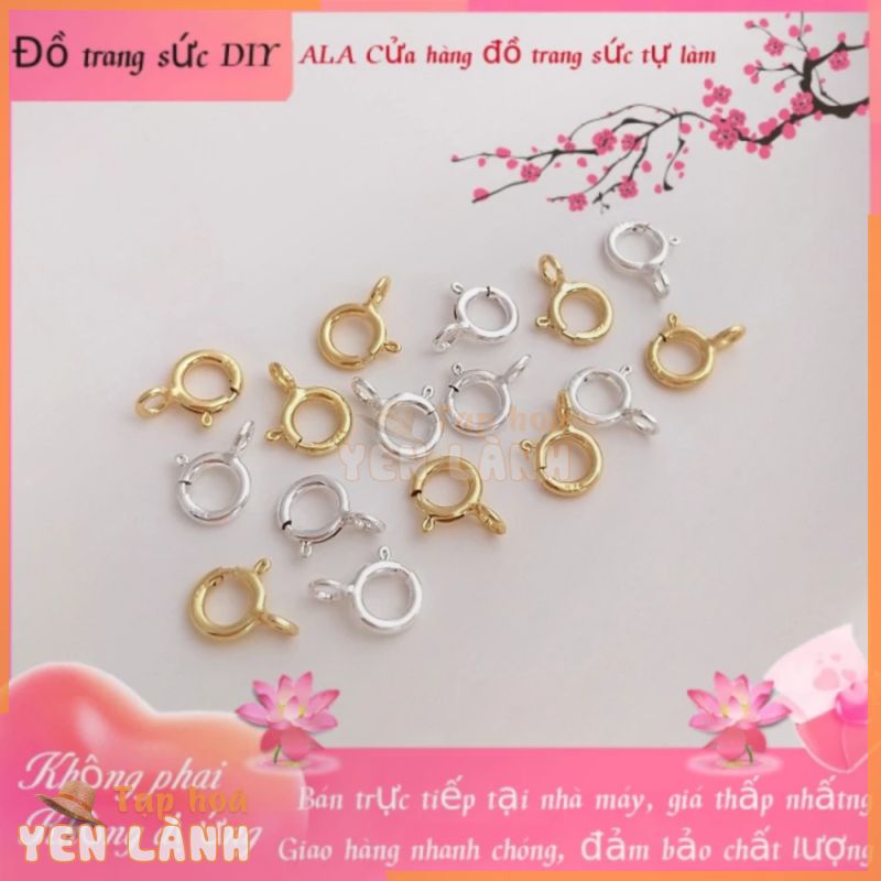 Phụ kiện trang sức DIY S925 sterling silver spring buckle nhập khẩu từ ý vàng 14k-mạ giữ màu tự làm đồ trang sức bằng bạc handmade phụ kiện kết thúc khóa [Khóa dây/Khóa kết nối/Vòng tay/Vòng cổ/Dây chuyền]