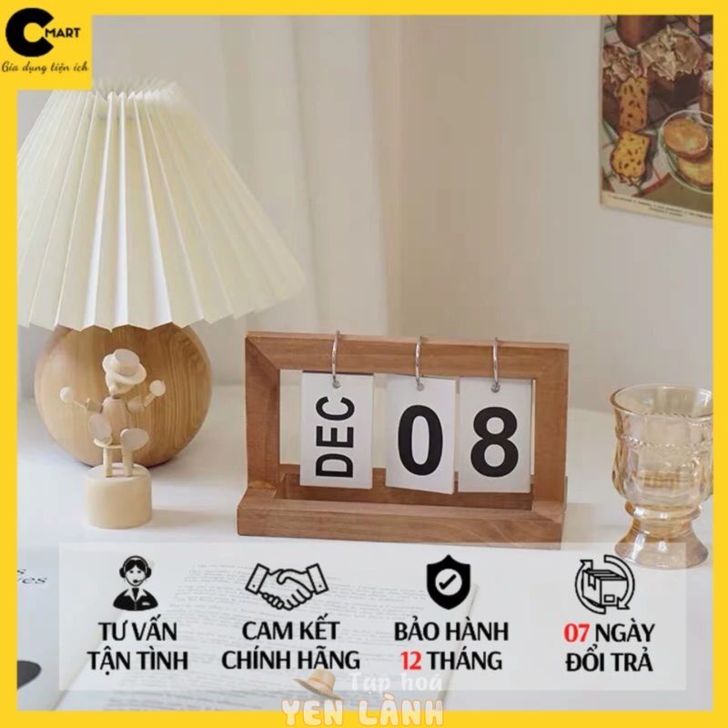 [SẴN] Lịch Gỗ Decor Để Bàn Trang Trí Bằng Gỗ Tự Nhiên [CMART GIA DỤNG TIỆN ÍCH]