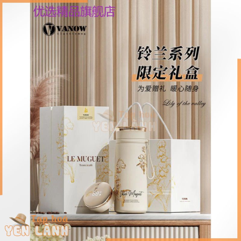 Thương hiệu ưu tiên Giày da thương hiệu nổi tiếng Giày da Vanow Anh Lily of the Valley Thermos Cup Nữ 2024 Phong cách mới Lớp lót gốm có giá trị cao Quà tặng sinh nhật Cốc nước mùa đông