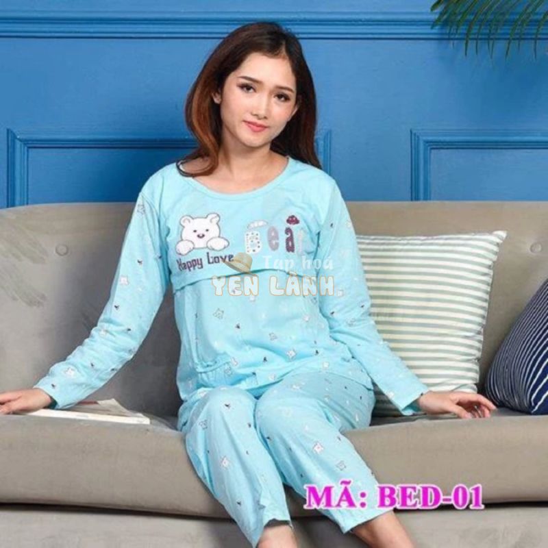 Đồ bộ sau sinh, đồ bộ bầu, [ FREESHIP ] vải cotton xịn, quần dài,áo mổ khuya nút,cạp quần có mổ khuy nút,mặc dễ chịu