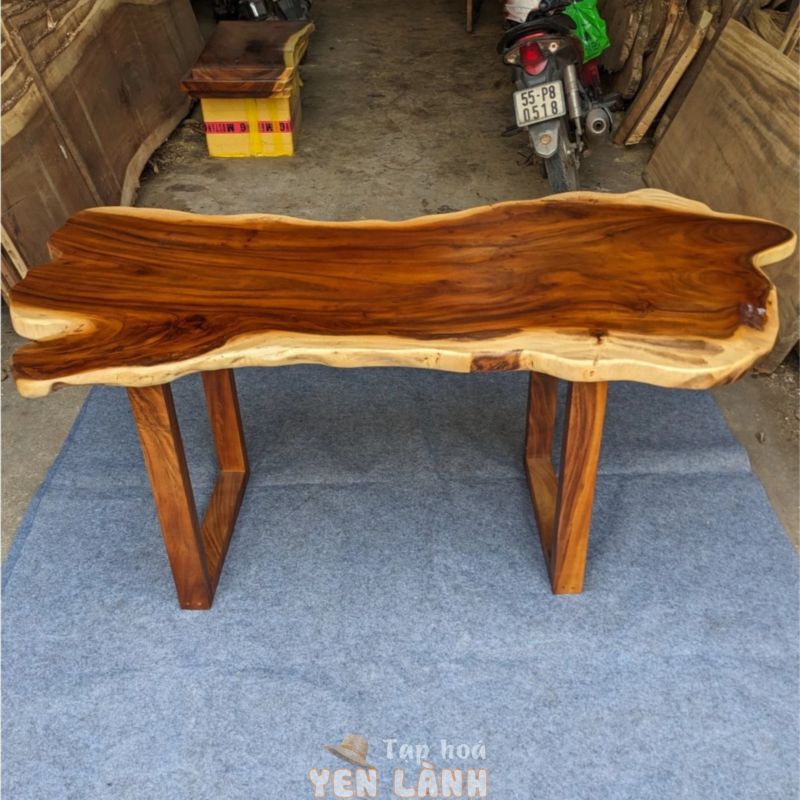 Mặt Bàn Me Tây Dáng Tự Nhiên Đẹp 170×84-58×4.4cm