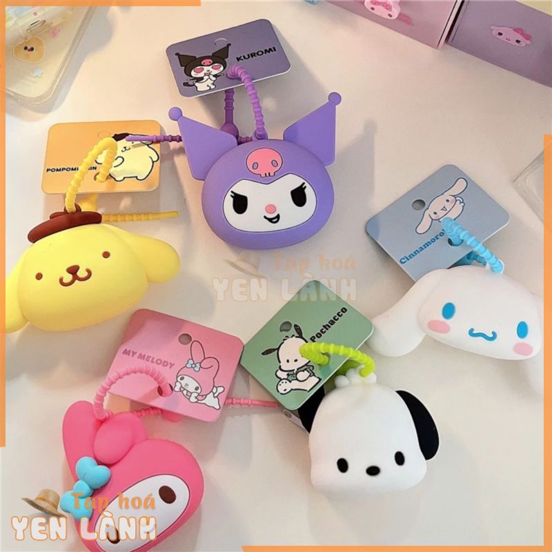 Sanrio mini silicone bag mặt dây chuyền người giữ tiền xu ví hoạt hình túi đựng tai nghe