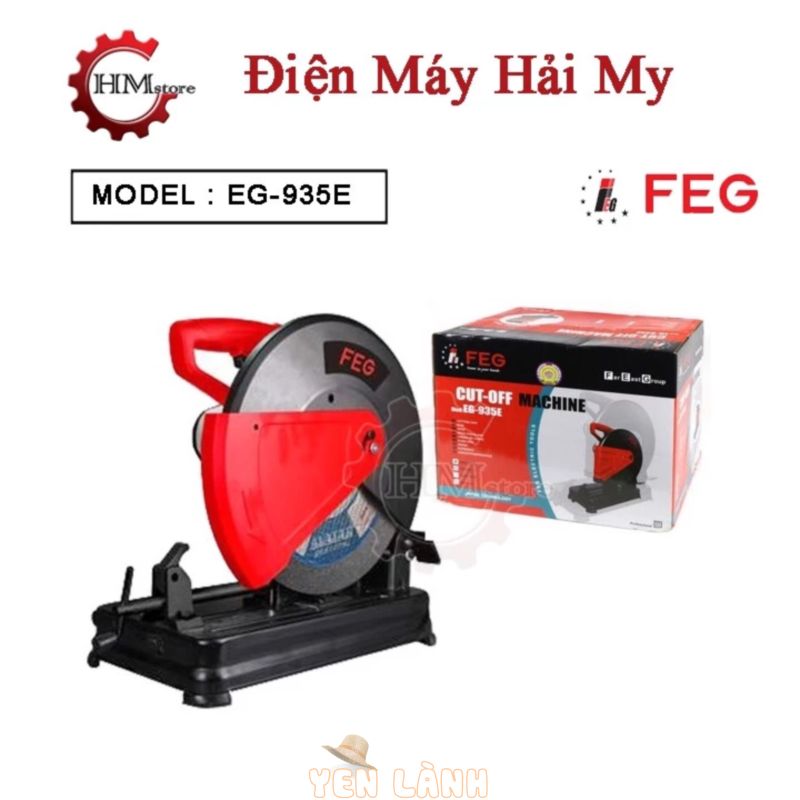 Máy cắt bàn FEG 935E, công suất 2800w, góc cắt 155mm, lưỡi 355mm – Máy cắt sắt bàn, máy cắt 350 – Bảo hành 6 tháng