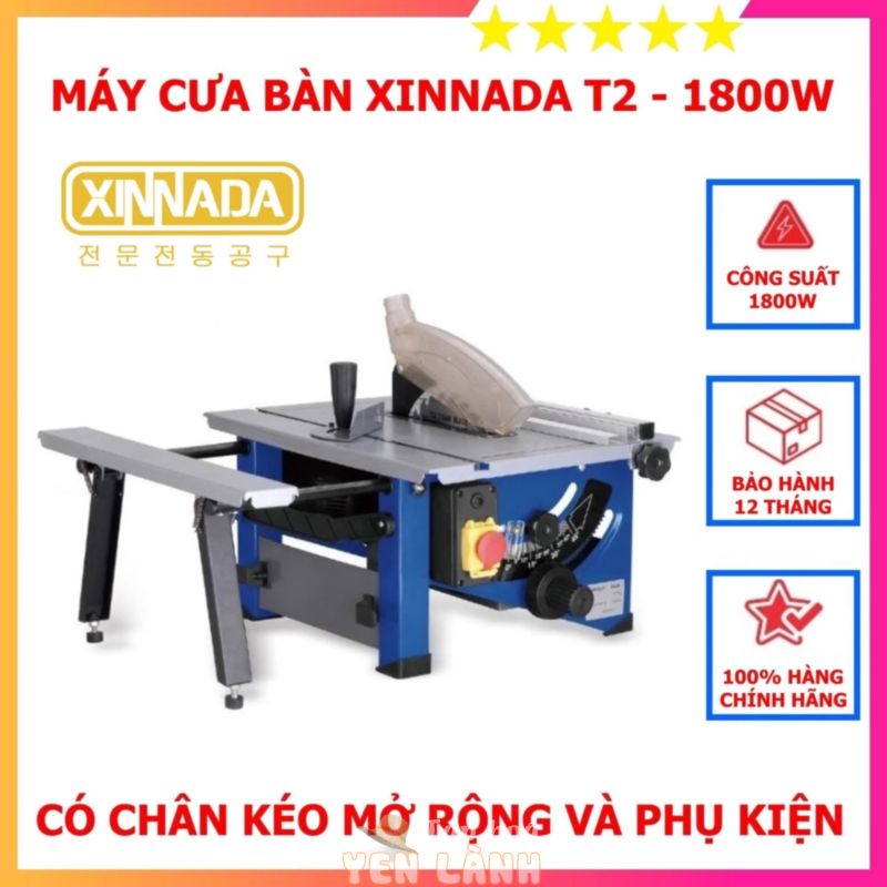 Máy cắt bàn trượt XINNADA T2 – Chuyên dụng cắt nhôm, gỗ, nhựa plastic… – Chỉnh nghiêng 45 độ , cắt đa góc