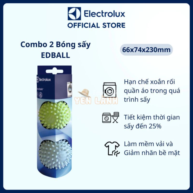 [Hàng tặng không bán] Bóng giặt sấy quần áo Electrolux tương thích hầu hết các dòng máy giặt, máy sấy EDBALL