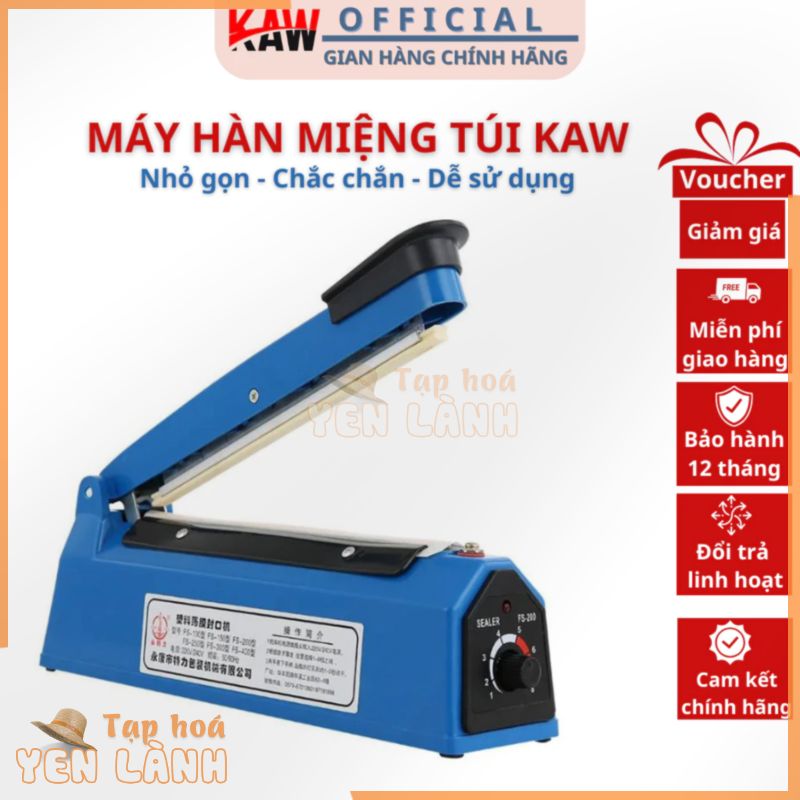 Máy hàn miệng túi ni lông túi zip dập tay KAW PFS 200 300 400 để bảo quản thực phẩm bọc sản phẩm bán hàng