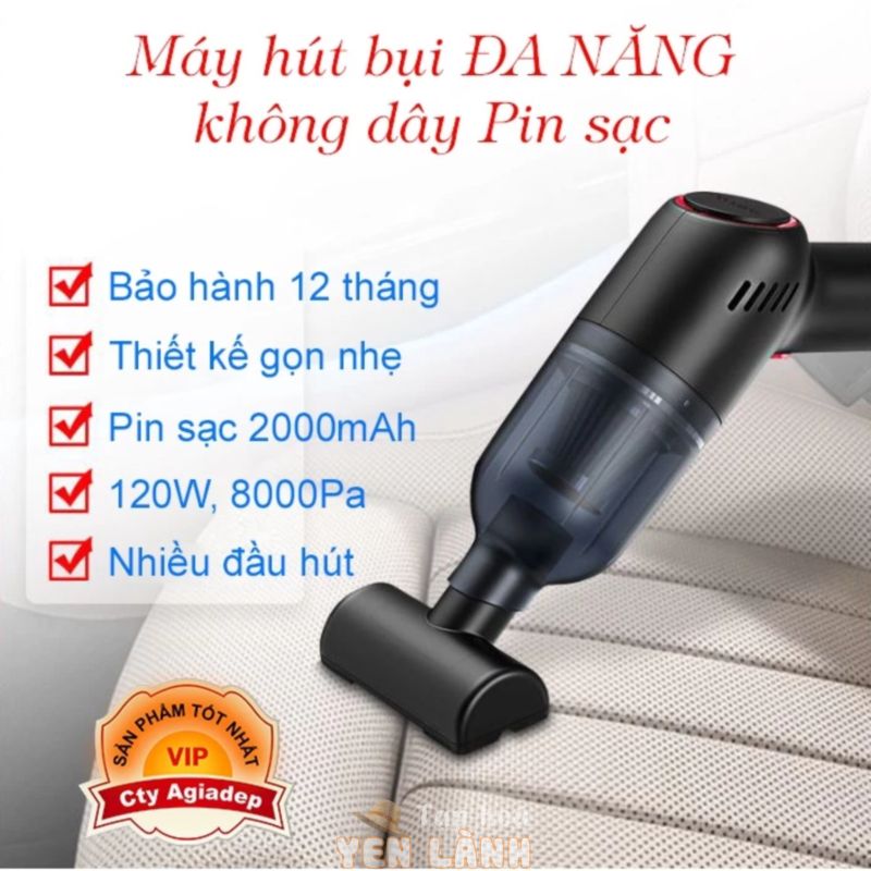 Máy hút bụi không dây Pin sạc ST8000 oto, nhà, bàn thờ, giường đệm