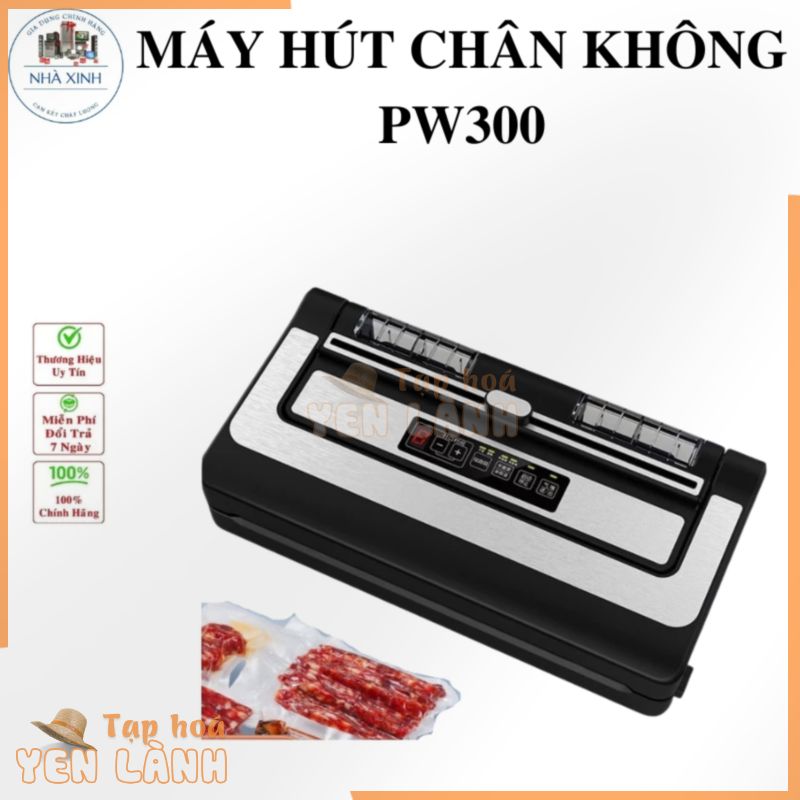 Máy Hút Chân Không Không Kén Túi PW300a Tự Động Hút Kiệt Mọi Loại Túi, 2 motor mạnh mẽ, Chức Năng Cắt Túi