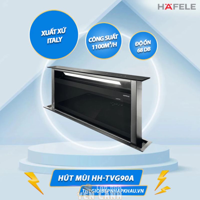 MÁY HÚT MÙI ÂM BÀN MẶT KÍNH ĐEN HAFELE HH-TVG90A 539.81.065 – 90CM