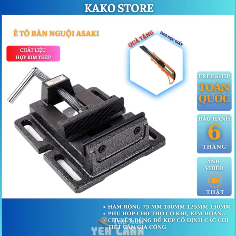 Ê tô bàn khoan kẹp asaki eto máy khoan bàn 3 4 5 6 inch, dụng cụ sửa chữa Kako store