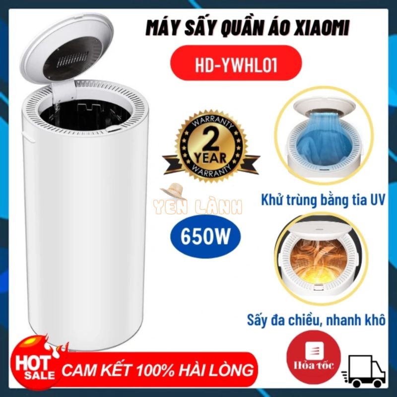 Máy sấy quần áo xiaomi HD-YWHL01 35L,14L khử trùng 3 lớp: Tia UV, Thanh trùng, khử trùng Ôzon tới 99,99%